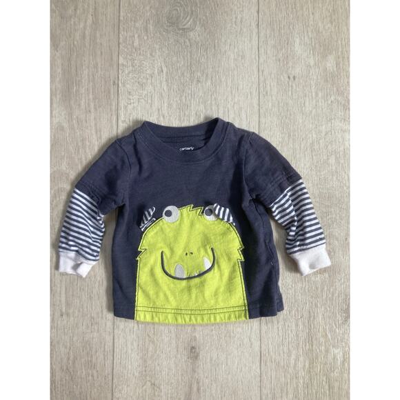 Carter’s Little Green Monster Pullover Top, Size 3M - Picture 1 of 4